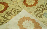 Antique Modern Floral Olive and Rust Hand Knotted Wool Rug