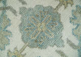 Ivory, Blue and Beige Hand knotted Traditional Large Design Multi Size wool Area Rug