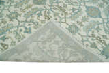 Ivory, Blue and Beige Hand knotted Traditional Large Design Multi Size wool Area Rug