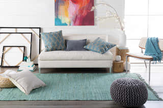 Issenheim Gray Cotton Pouf