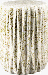 Pliora Cream Textured Minimalist Ceramic Outdoor Garden Stool