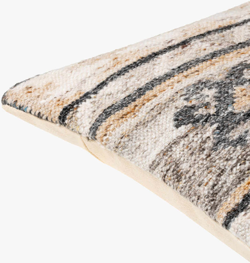 Kavros Dusty Blue Geometric Southwest Recycled PET Yarn Accent Pillow