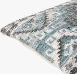 Ravnek Dusty Blue Geometric Southwest Recycled PET Yarn Accent Pillow - Clearance