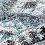 Ravnek Dusty Blue Geometric Southwest Recycled PET Yarn Accent Pillow - Clearance