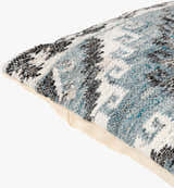 Ravnek Dusty Blue Geometric Southwest Recycled PET Yarn Accent Pillow - Clearance