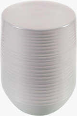 Azaro White Fluted Cylindrical Modern Minimalist Ceramic Outdoor Garden Stool