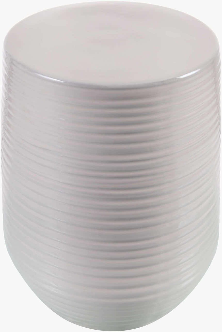 Azaro White Fluted Cylindrical Modern Minimalist Ceramic Outdoor Garden Stool