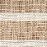 Close-up of the woven texture and chestnut stripes of the Nourison Positano Jute Ivory Modern Area Rug.