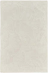 Close-up of the Nourison Avra Ivory rug showing its textured, abstract, chestnut-colored botanical pattern.