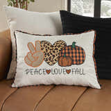Mina Victory Holiday Pillows Peace Love Fall Multicolor Indoor Throw Pillow - Clearance