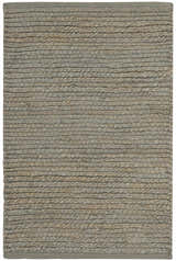 Close-up of the handmade Nourison Natural Jute Sage rug. Farmhouse style with muted sage and charcoal tones, textured weave.