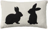 Mina Victory Pet Pillows & Access Sherpa Rabbit Silhou Black Indoor Throw Pillow - Clearance
