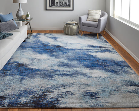 Feizy Edgemont Modern Abstract - Blue/Ivory Area Rug - Clearance