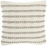Mina Victory Lifestyle Woven Lines And Dots Lt Grey Indoor Throw Pillow
