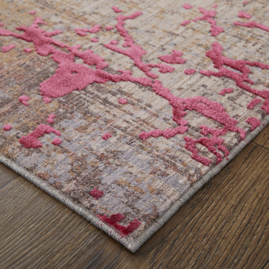 Feizy Pryor Modern Abstract - Pink/Gray/Taupe Area Rug