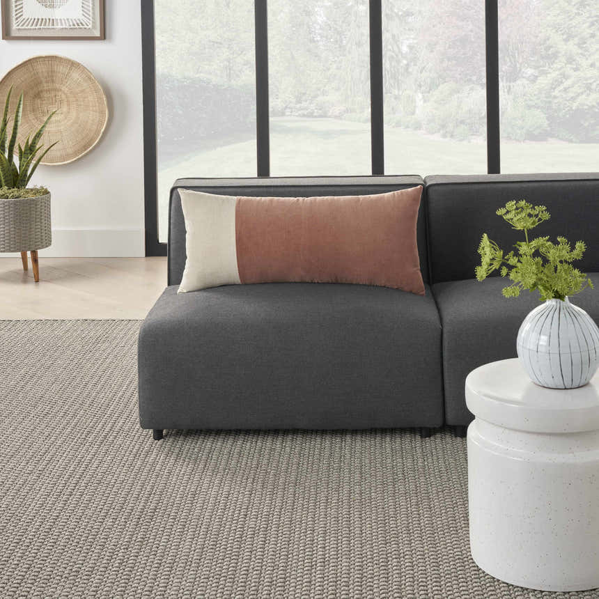 Mina Victory Lifestyle Cot/Vel Linen Clrblk Blush Indoor Throw Pillow - Clearance