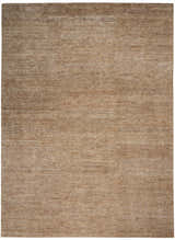Close-up of the Calvin Klein Mesa Amber rug showing its horizontal striated texture and mustard color.