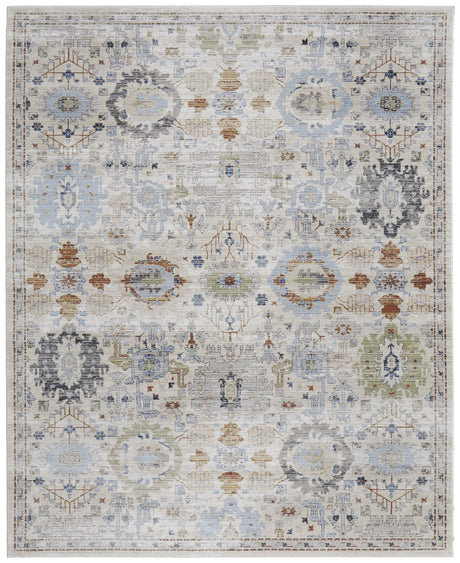 Feizy Melrose Traditional Floral & Botanical - Tan/Blue/Red Area Rug