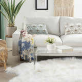 Mina Victory Sofia Beaded Flowers Celadon Indoor Throw Pillow - Clearance