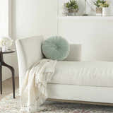 Mina Victory Sofia Ruched Velvet Celadon Indoor Throw Pillow