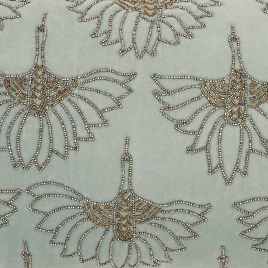 Mina Victory Sofia Beaded Flowers Celadon Indoor Throw Pillow - Clearance