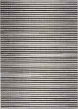 Close-up of Nourison Key Largo Dark Grey Contemporary Area Rug with horizontal stripes in shades of gray.