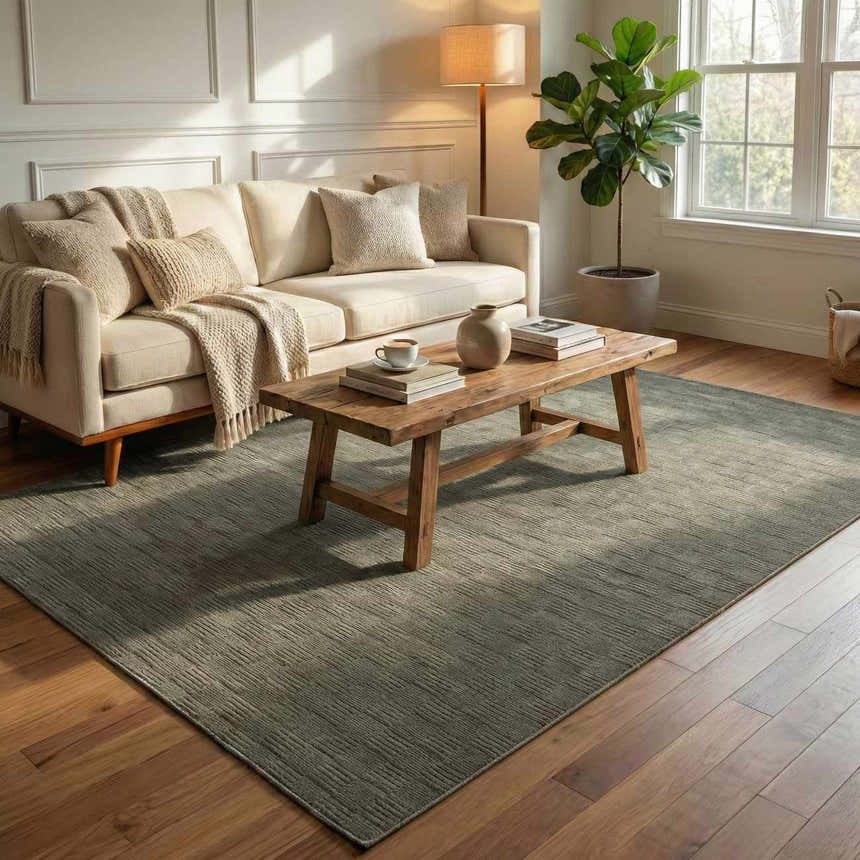 Kazuma Green Washable Area Rug