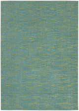 Close-up of Nourison Essentials Blue Green Outdoor Area Rug featuring a textured blue and green design.