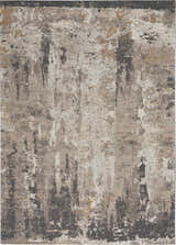 Close-up of the Nourison Tangra Cream Grey rug. Features a modern abstract design with cream, gray, and beige tones.