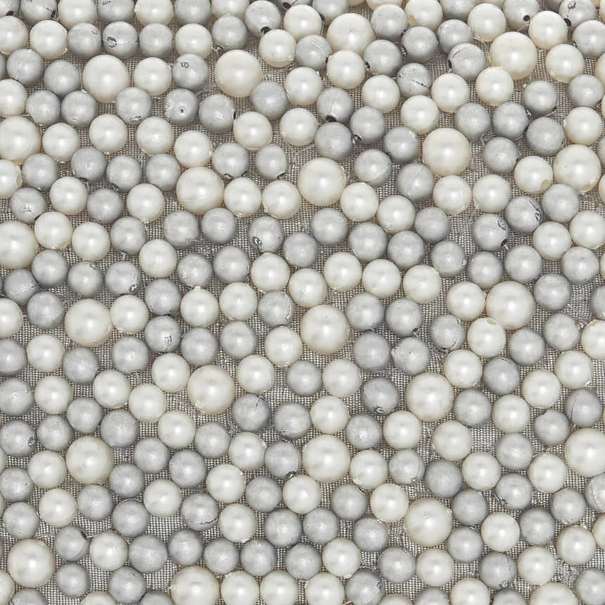 Mina Victory Sofia Fully Beaded Pearls Ivory/Silver Indoor Throw Pillow