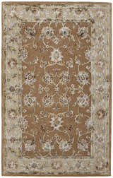 Detailed floral pattern of the Feizy Prescott Tan/Ivory area rug. Traditional botanical design. Design-Rectangle