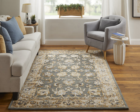Feizy Prescott Traditional Floral & Botanical - Taupe/Tan/Ivory Area Rug