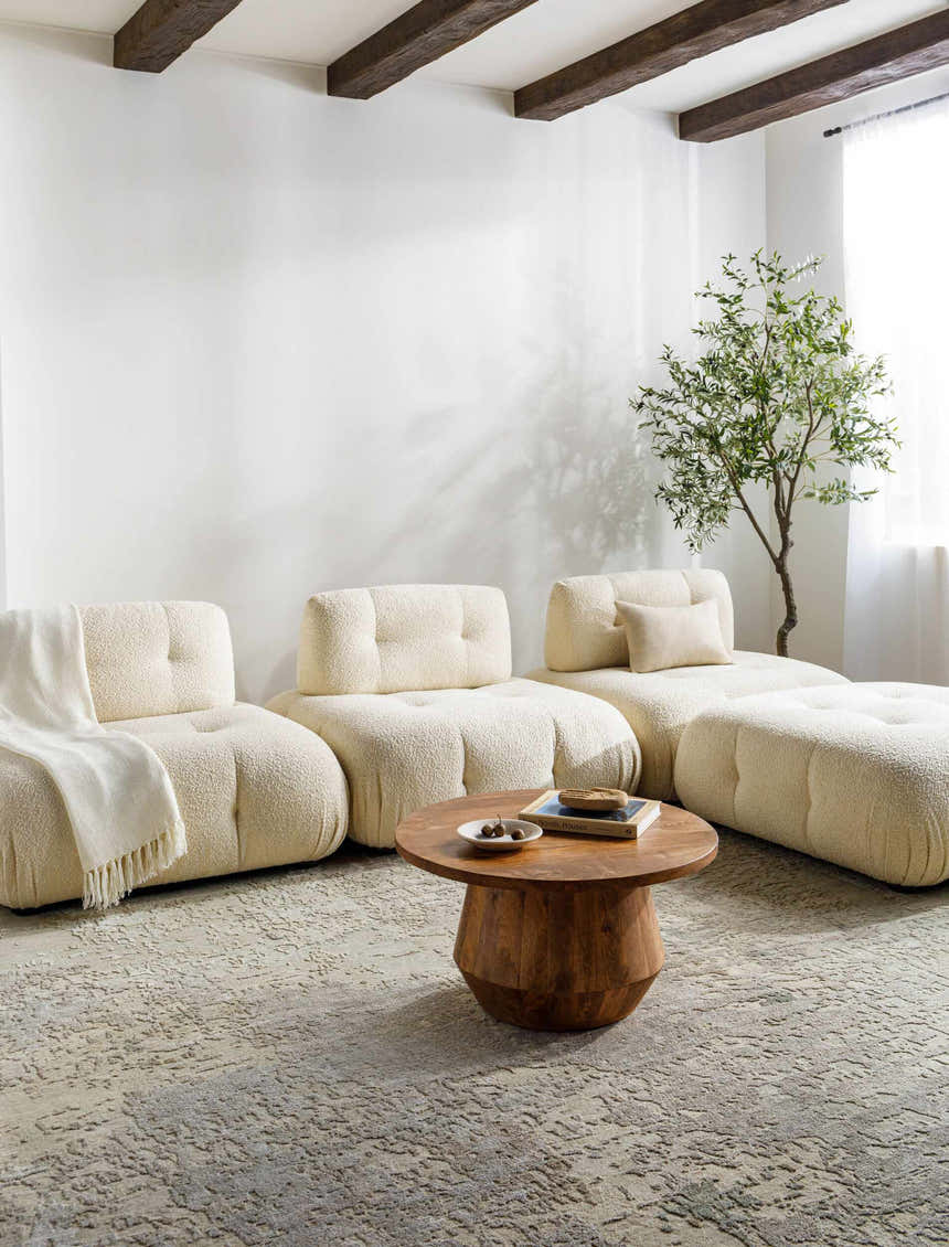 Oaqui Cream Square Throw Pillow - Clearance