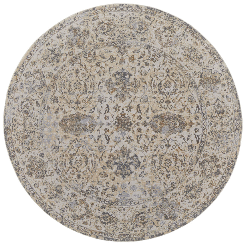 Feizy Celene Traditional Bordered - Ivory/Tan/Gray Area Rug