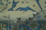 Beige and Blue Hand Knotted Oushak Custom Made wool Rug
