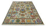 Vibrant Colorful Beige and Rust Traditional Oushak Custom Made wool Area Rug