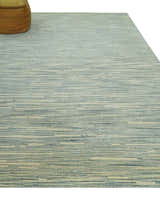 Beige and Teal Modern stripes Design Hand Tufted Multi Size wool area rug