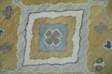 Beige, Blue and Ivory Hand Knotted Traditional Wool Area Rug
