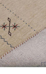 Beige Border Design Hand Loomed Wool Area Rug