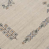 Beige Center Medallion Design Hand Loomed Wool Area Rug