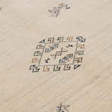 Beige Center Medallion Design Hand Loomed Wool Area Rug
