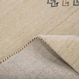 Beige Center Medallion Design Hand Loomed Wool Area Rug
