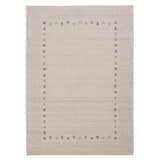 Beige Contemporary Gabbeh Border Design Hand Loomed Wool Rug