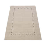Beige Contemporary Gabbeh Border Design Hand Loomed Wool Rug