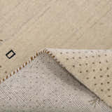 Beige Contemporary Gabbeh Border Design Hand Loomed Wool Rug