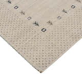 Beige Contemporary Gabbeh Border Design Hand Loomed Wool Rug