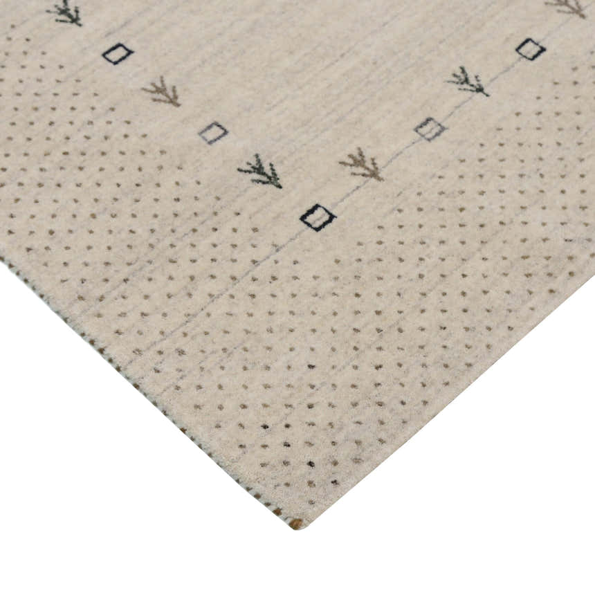 Beige Contemporary Gabbeh Border Design Hand Loomed Wool Rug