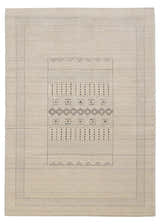 Beige Gabbeh Design Hand Loomed Wool Area Rug
