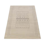 Beige Gabbeh Design Hand Loomed Wool Area Rug