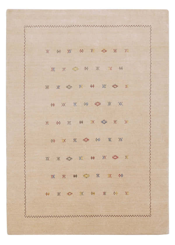 Beige Modern Design Hand Loomed Wool Area Rug